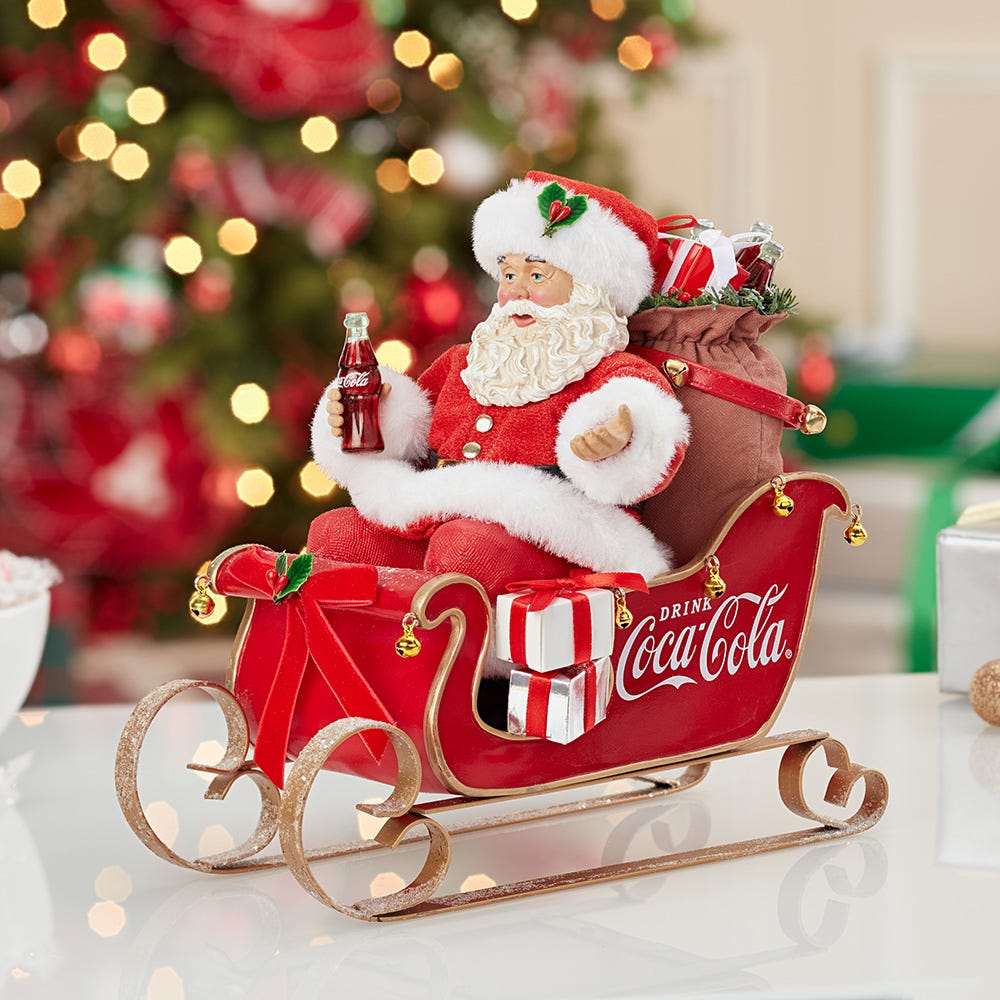 Kurt Adler 10-Inch Coca-Cola Santa in Sleigh Table Piece
